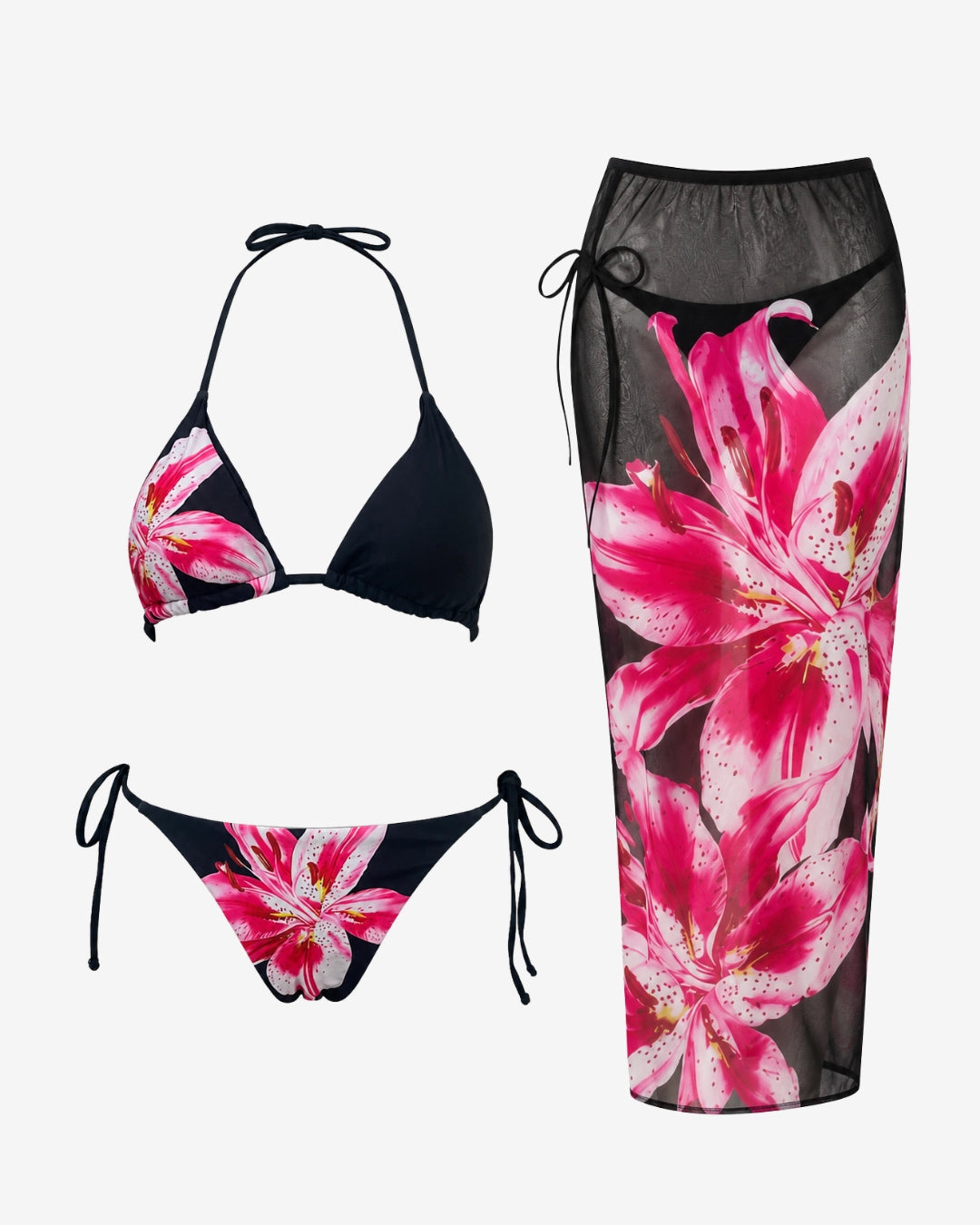 Bloom Bikini Set with Sarong