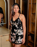 Bloom Set – floral satin cami & shorts, image 3 of 4