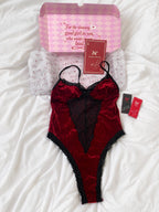 Red Velvet Teddy Set