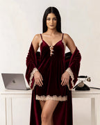 Cherry Chemise Set – slip dress & robe, image 1 of 4