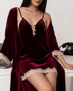 Cherry Chemise Set – slip dress & robe, image 2 of 4