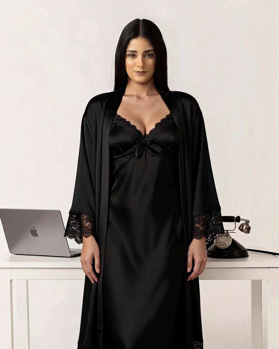 Eclipse Dress – ankle slip dress & robe, image 1 of 4