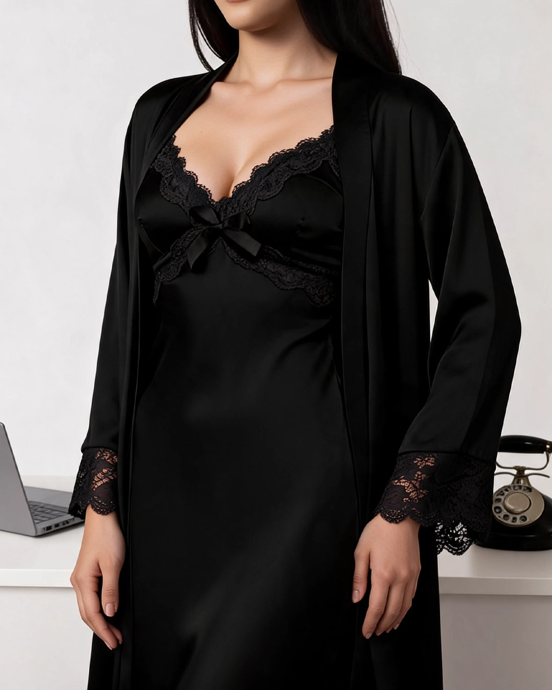 Eclipse Dress – ankle slip dress & robe, image 2 of 4