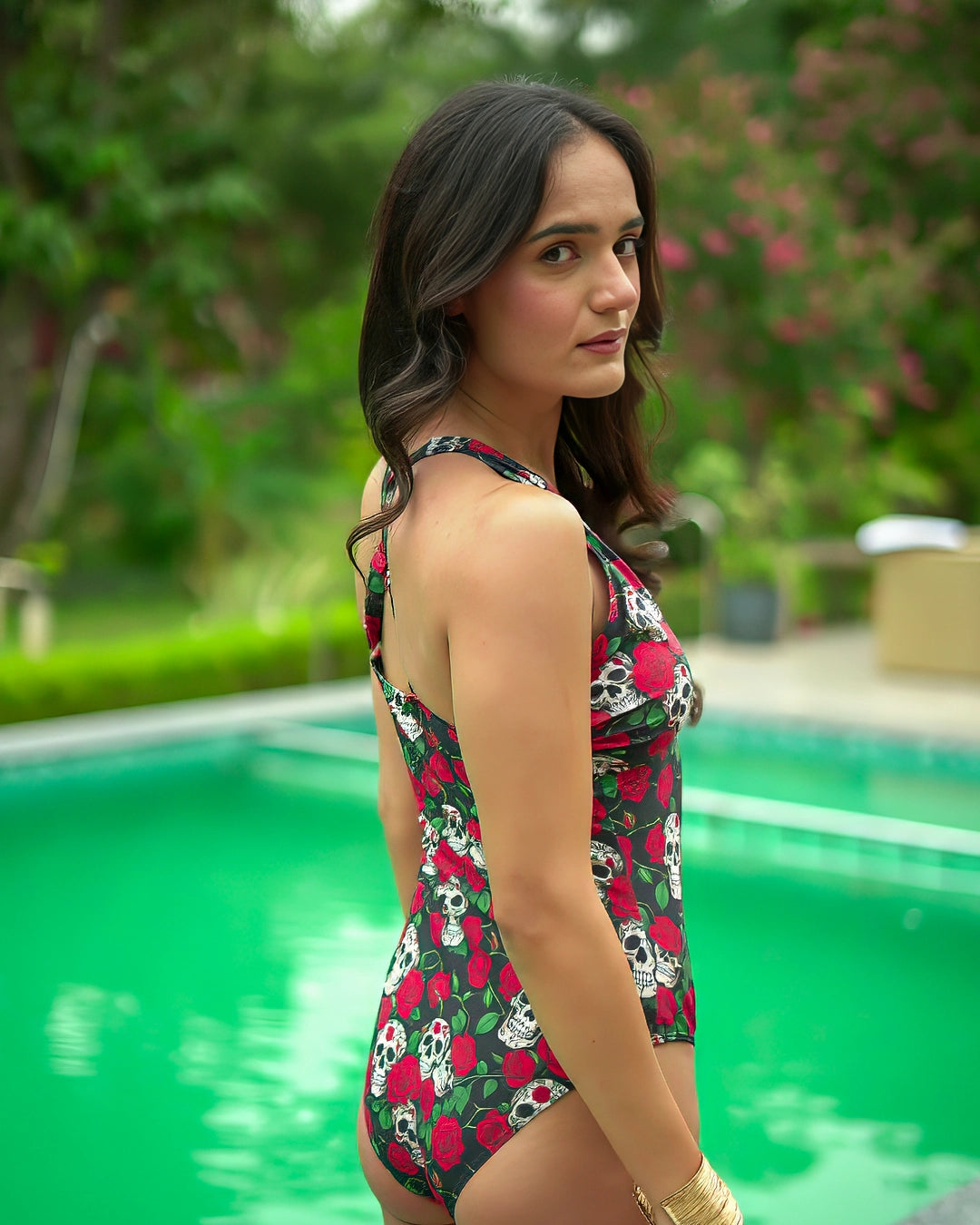 Guns & Roses Swimsuit – one-shoulder print, image 4 of 5
