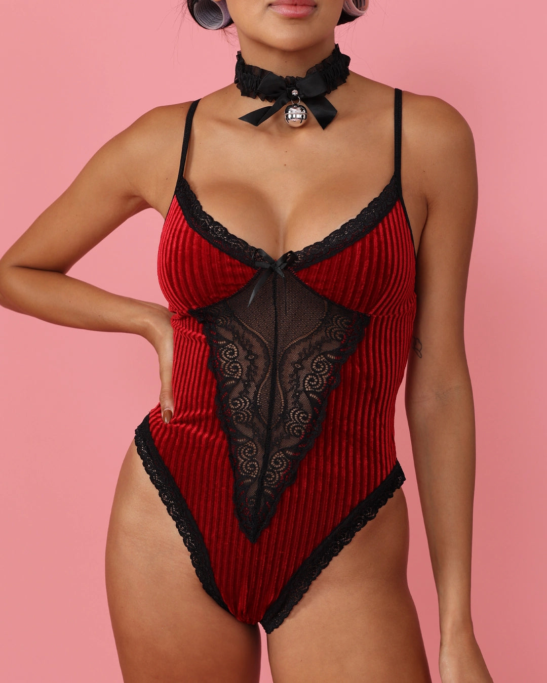 Red Velvet Teddy Set